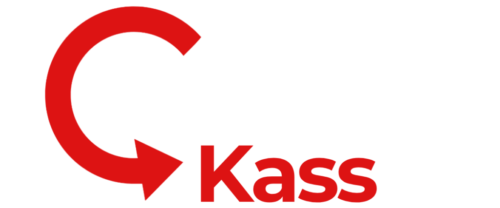 Logo vom Schrotthandel Kass in Brakel mit rotem Pfeil und Schriftzug Kass
