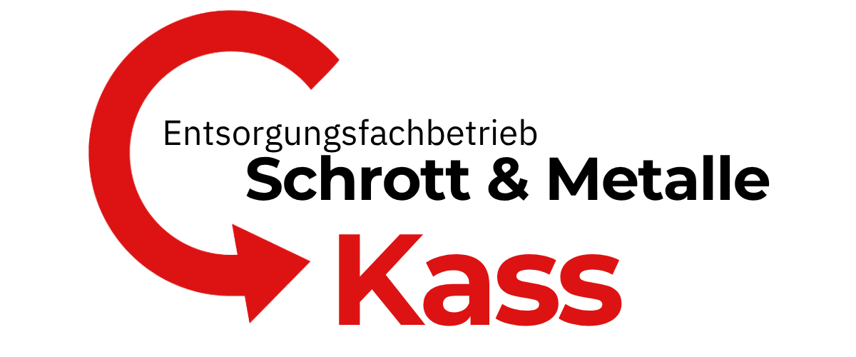 Logo vom Schrotthandel Kass in Brakel mit rotem Pfeil und Schriftzug Kass