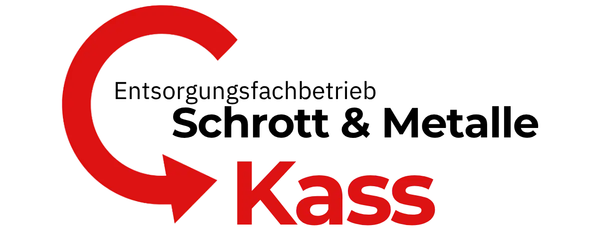 Logo vom Schrotthandel Kass in Brakel mit rotem Pfeil und Schriftzug Kass